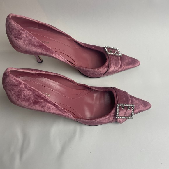 Ann Taylor light lavender Pointy Toe Suede Pumps Heels Shoes sz 8 M - Picture 4 of 8